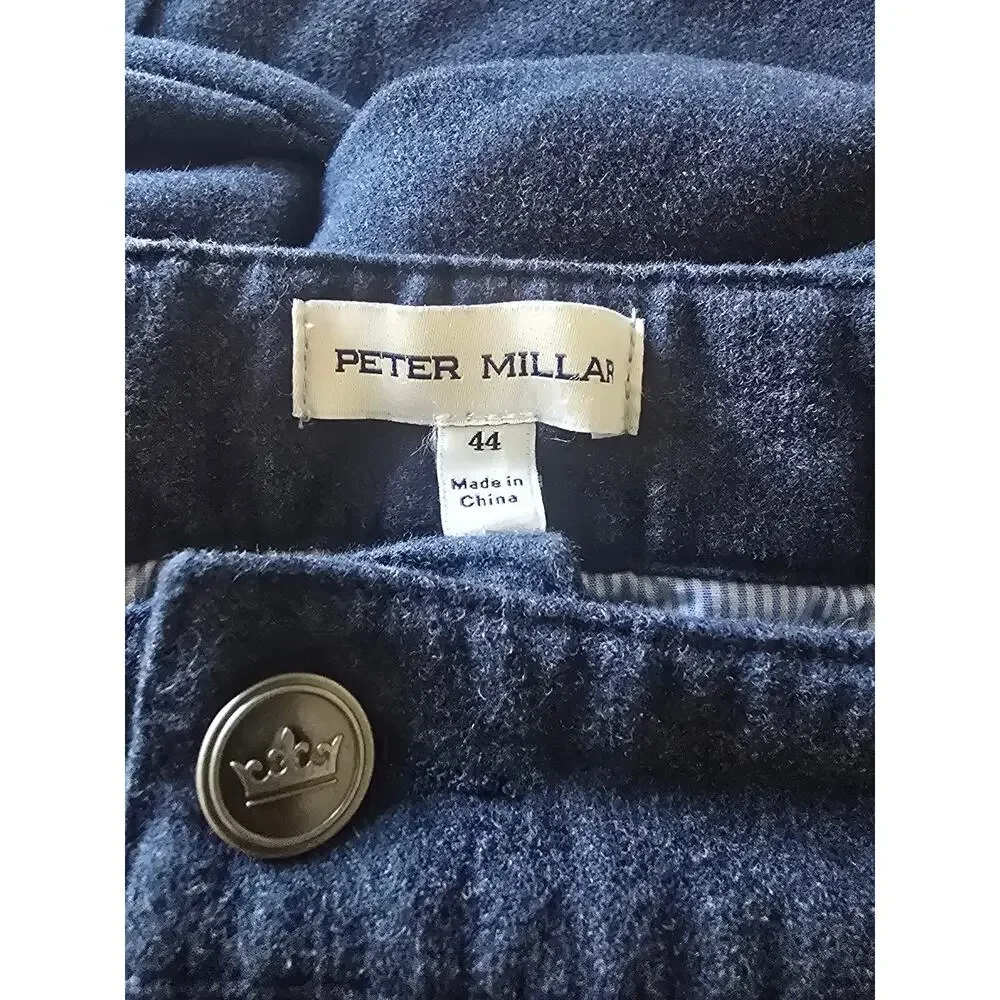 Mens Peter‎ Millar Blue Cotton Signature Sateen Five-Pocket Pant waist 44 Golf